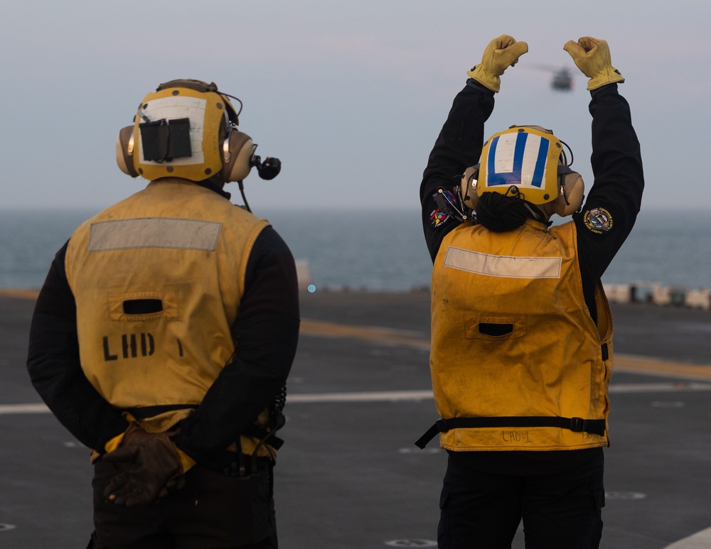 USS WASP CONDUCTS FLIGHT OPERATIONS