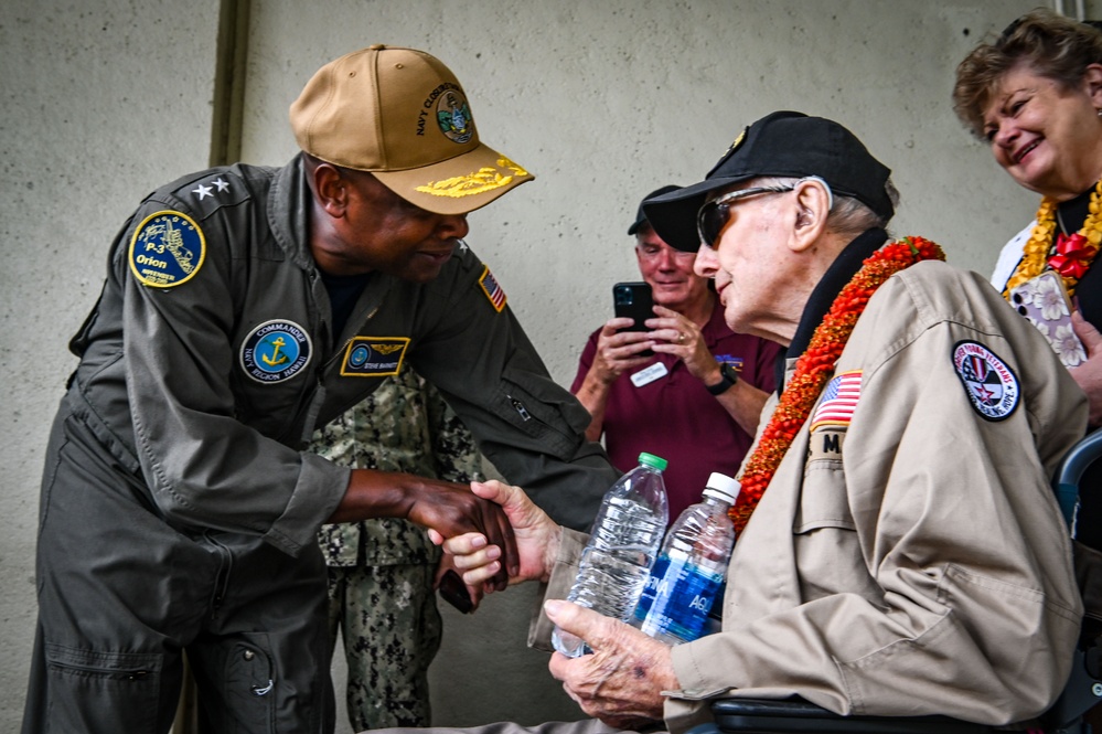 WWII Veteran Pfc. Walter LaSota visits Joint Base Pearl Harbor-Hickam Hawaii