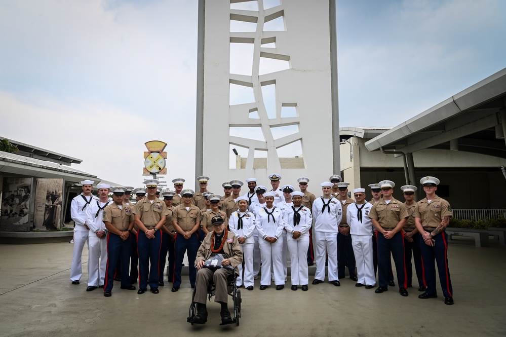 WWII Veteran Pfc. Walter LaSota visits Joint Base Pearl Harbor-Hickam Hawaii