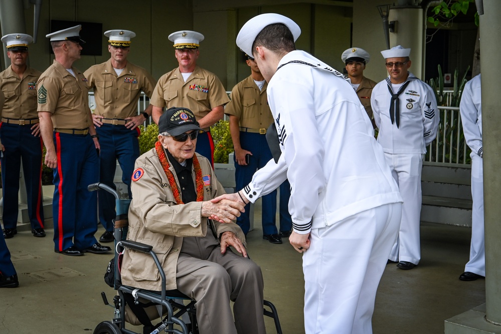 WWII Veteran Pfc. Walter LaSota visits Joint Base Pearl Harbor-Hickam Hawaii