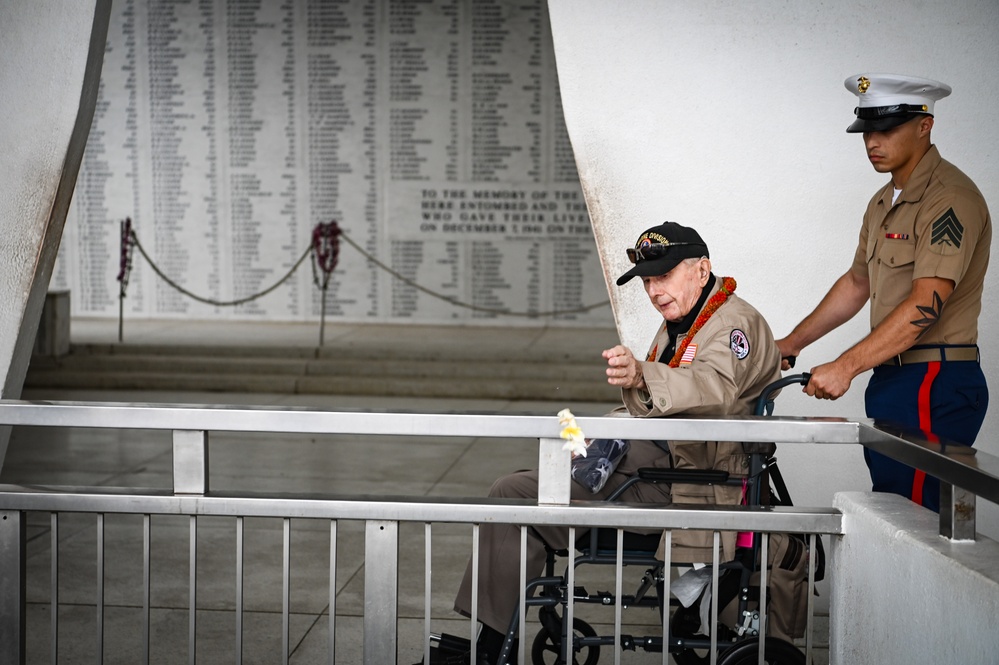 WWII Veteran Pfc. Walter LaSota visits Joint Base Pearl Harbor-Hickam Hawaii