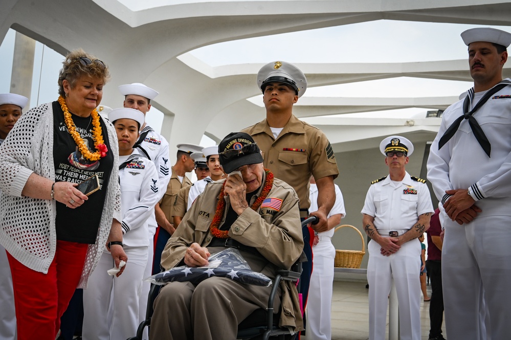 WWII Veteran Pfc. Walter LaSota visits Joint Base Pearl Harbor-Hickam Hawaii