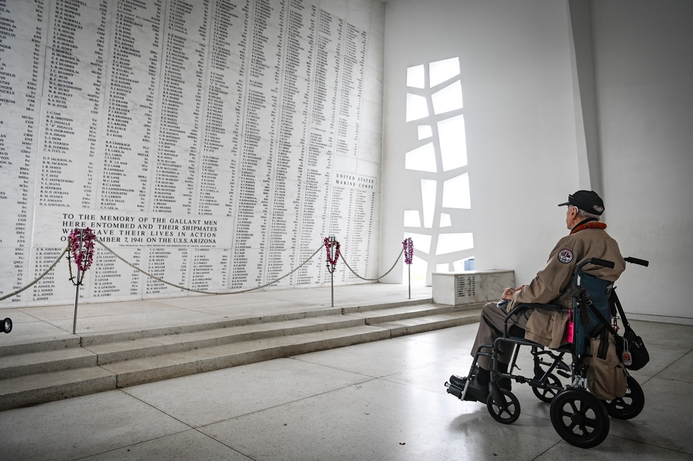 WWII Veteran Pfc. Walter LaSota visits Joint Base Pearl Harbor-Hickam Hawaii