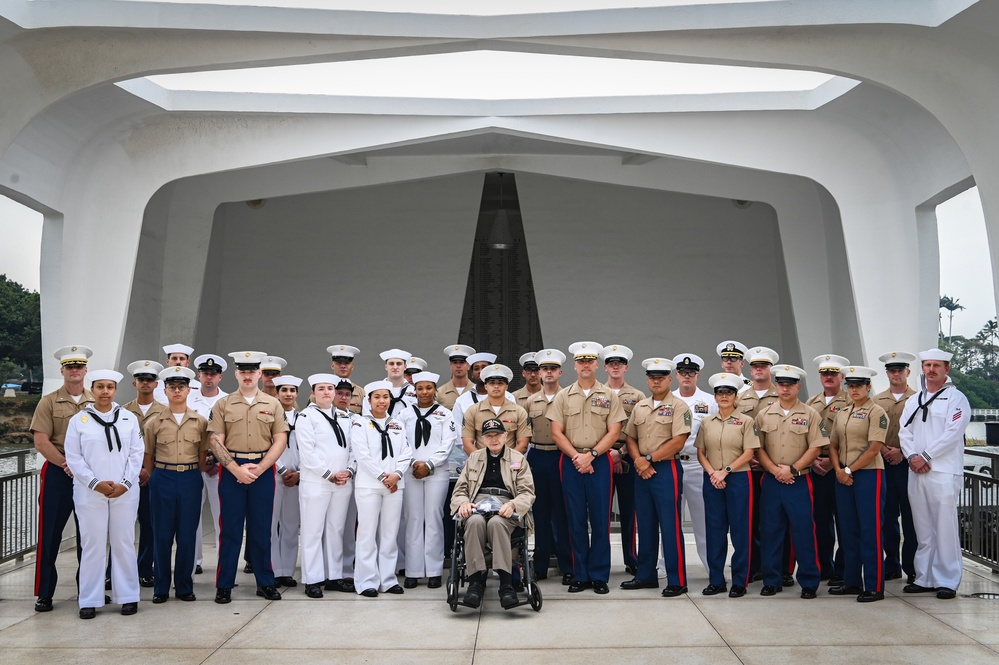 WWII Veteran Pfc. Walter LaSota visits Joint Base Pearl Harbor-Hickam Hawaii