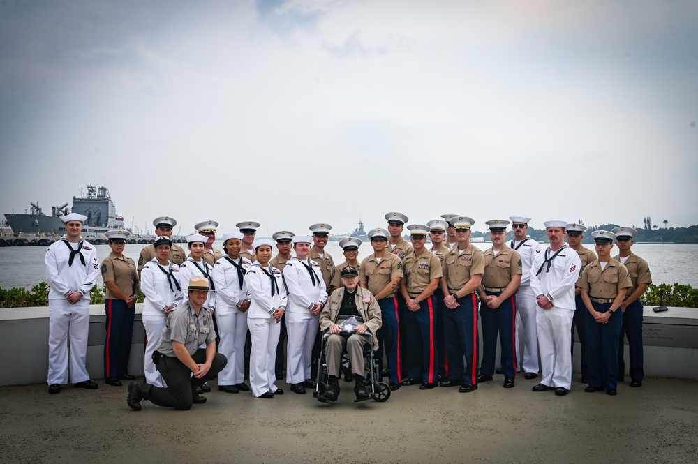 WWII Veteran Pfc. Walter LaSota visits Joint Base Pearl Harbor-Hickam Hawaii