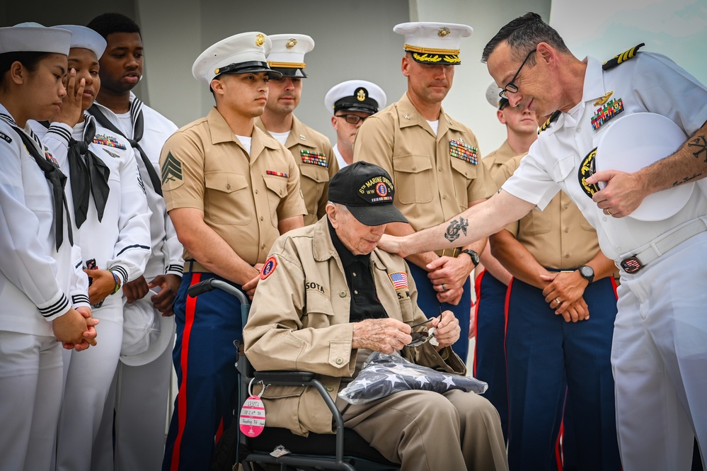 WWII Veteran Pfc. Walter LaSota visits Joint Base Pearl Harbor-Hickam Hawaii