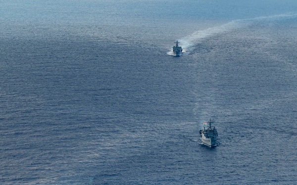 U.S and Indian forces operate together in the Bay of Bengal during Exercise Tiger Triumph 2025