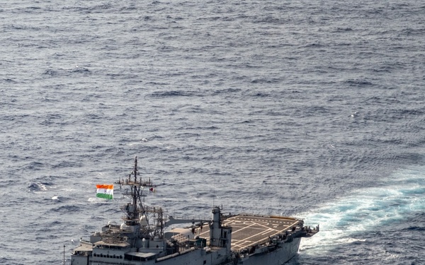 U.S., India Navy and Air Force operate together in the Bay of Bengal during Exercise Tiger Triumph 2025