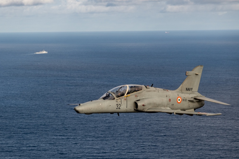 U.S., India Navy and Air Force operate together in the Bay of Bengal during Exercise Tiger Triumph 2025