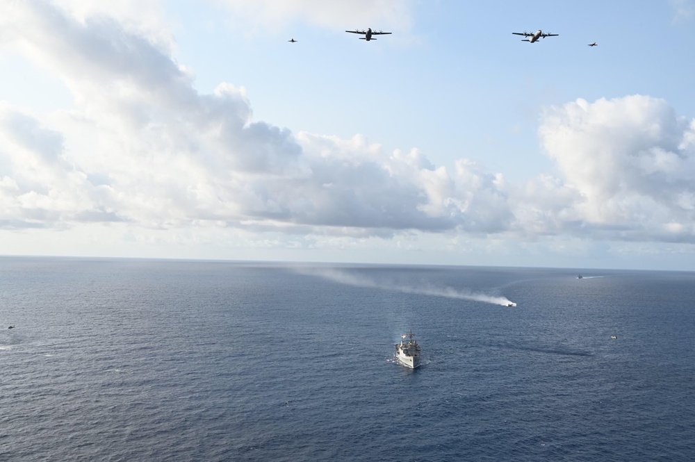 U.S., India Navy and Air Force operate together in the Bay of Bengal during Exercise Tiger Triumph 2025