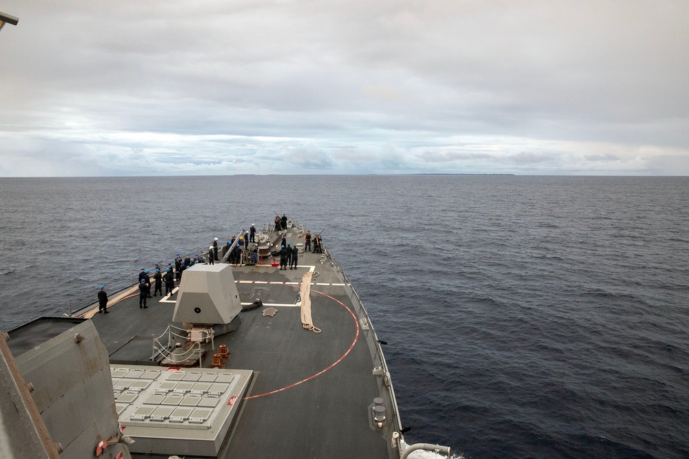 Wayne E. Meyer Pulls into Naval Support Facility Diego Garcia