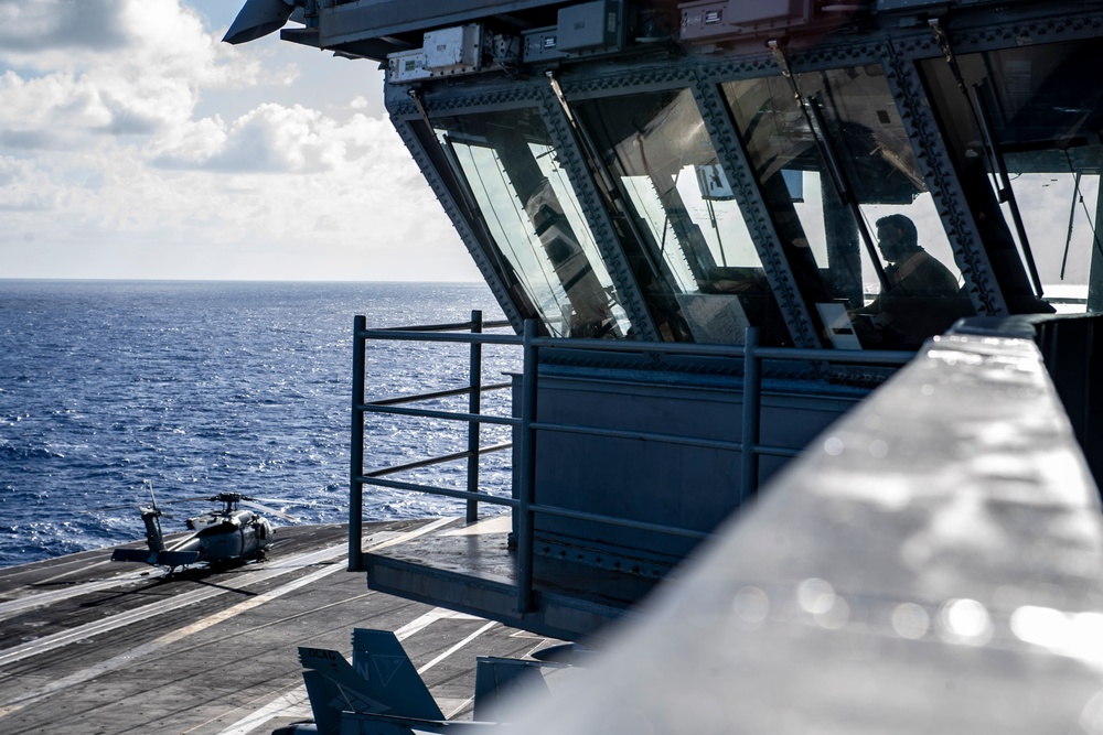 Nimitz Sailor Stands Watch in Primary Flight Control