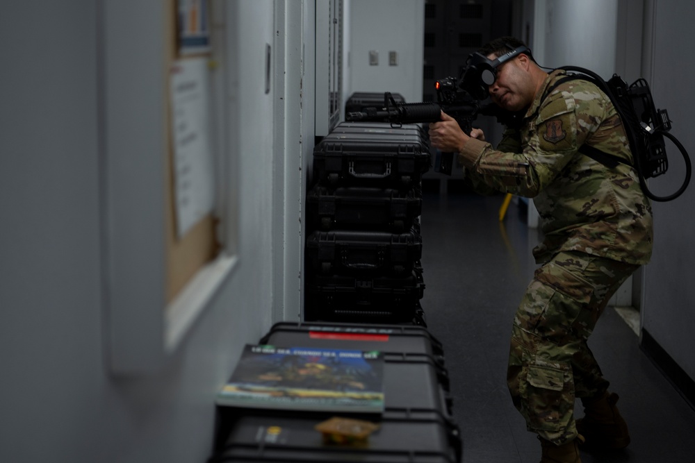 156th Contingency Response Group augmented reality training simulator hands-on briefing