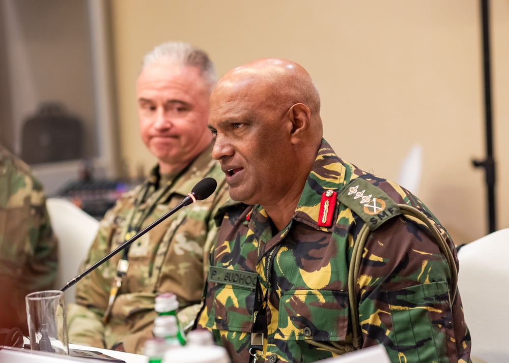 African land force commanders break out into small discussion groups at the African Land Forces Summit 2025