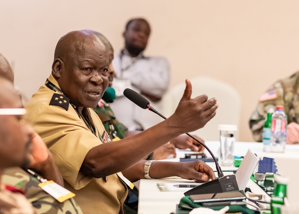 African land force commanders break out into small discussion groups at the African Land Forces Summit 2025