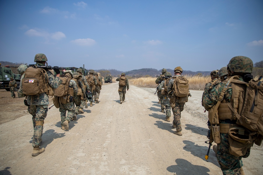 U.S. Marines and Sailors conduct force on force exercise in South Korea