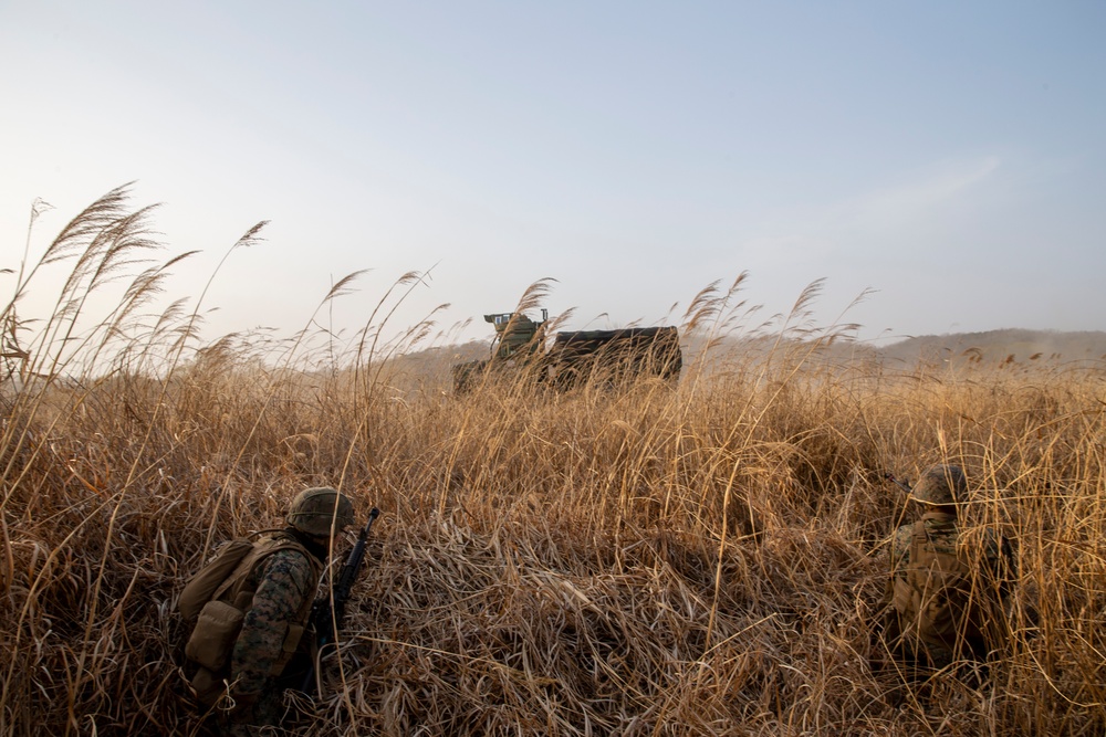 U.S. Marines and Sailors conduct force on force exercise in South Korea