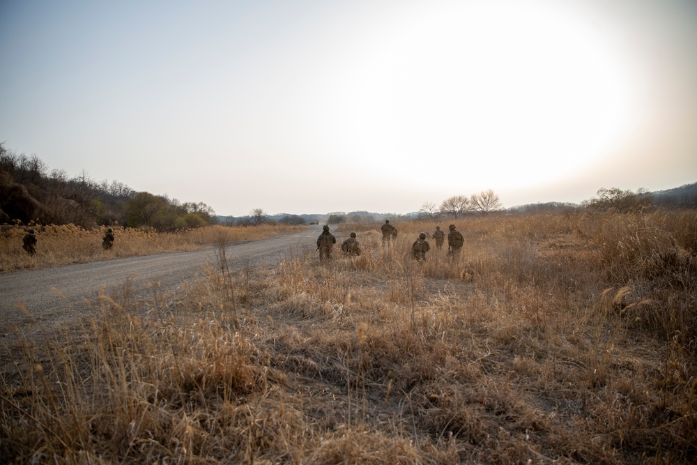 U.S. Marines and Sailors conduct force on force exercise in South Korea