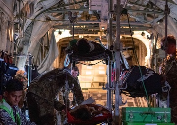 U.S. Air Force 18th Aeromedical Evacuation (AE) Squadron conducts AE training with Indian Armed Forces medical personnel during Exercise Tiger Triumph 2025