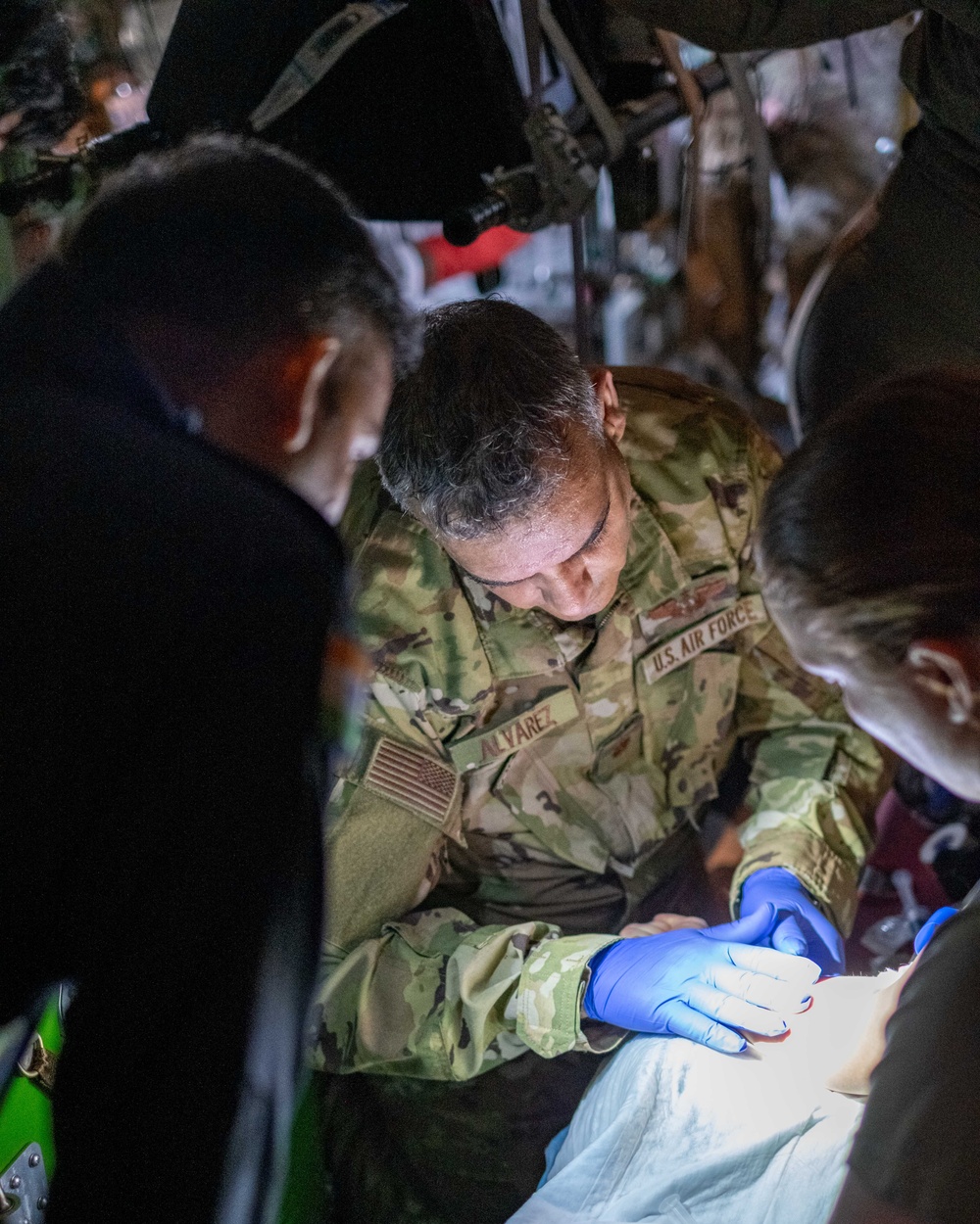 U.S. Air Force 18th Aeromedical Evacuation (AE) Squadron conducts AE training with Indian Armed Forces medical personnel during Exercise Tiger Triumph 2025