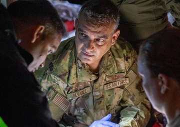 U.S. Air Force 18th Aeromedical Evacuation (AE) Squadron conducts AE training with Indian Armed Forces medical personnel during Exercise Tiger Triumph 2025