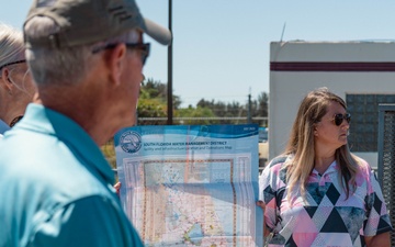 On March 19, 2025, U.S. Army Corps of Engineers Jacksonville District, Supervisory Facility Management Specialist, Lisa Perrault, explains how Lake Okeechobee releases flow to the St. Lucie River through the St. Lucie Lock and Dam.