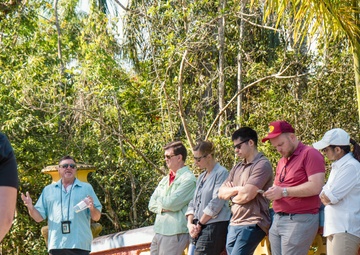 raig Grossenbacher, Chief, Water Resources Coordination, Department of Environmental Resource Management, Miami-Dade County,  briefs the Transportation and Infrastructure subcommittee staff delegates, and partners at Deering Estates