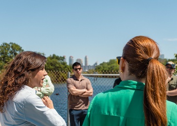 Carolina Maran, District Resiliency Officer, South Florida Water Management District, briefs the Transportation and Infrastructure subcommittee staff delegates, and partners at S-29 structure in Miami