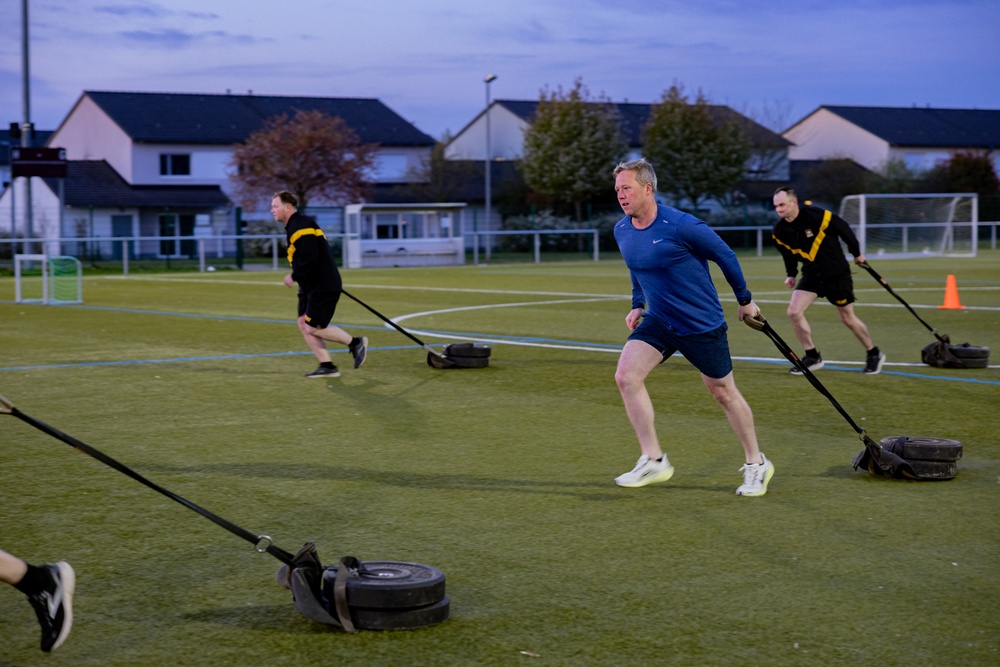 Secretary of the Army Conducts Physical Training with Soldiers