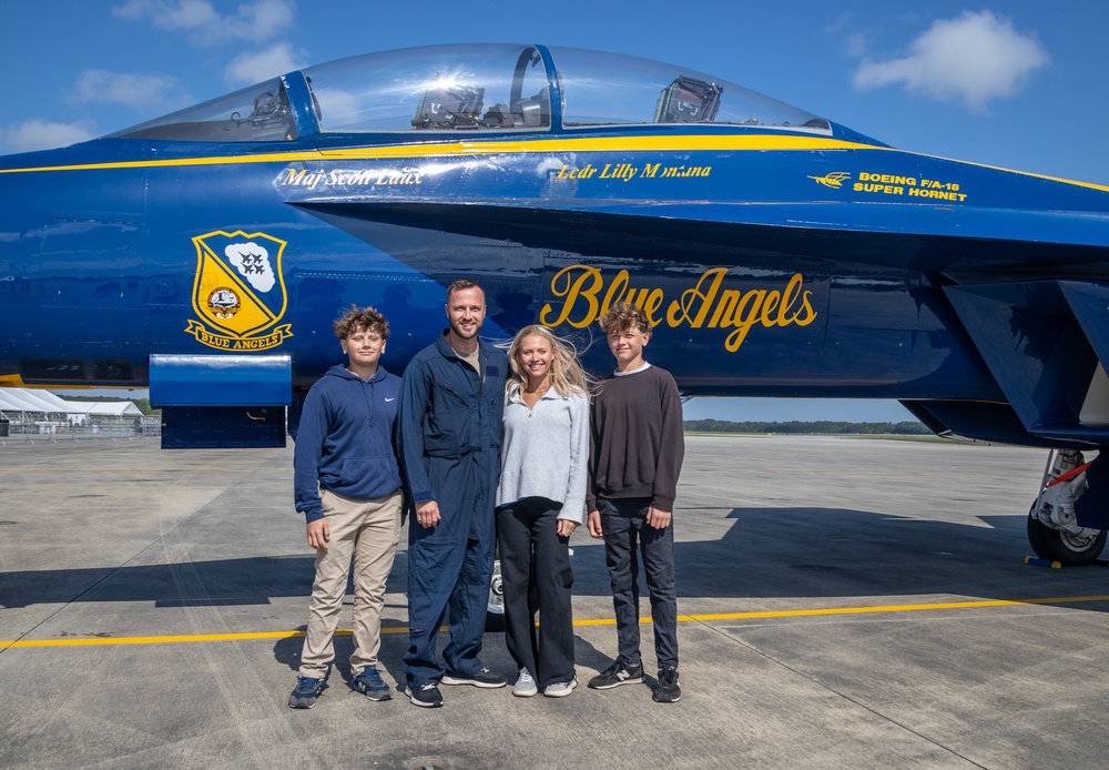 Local hero and media take flight with the Blue Angels