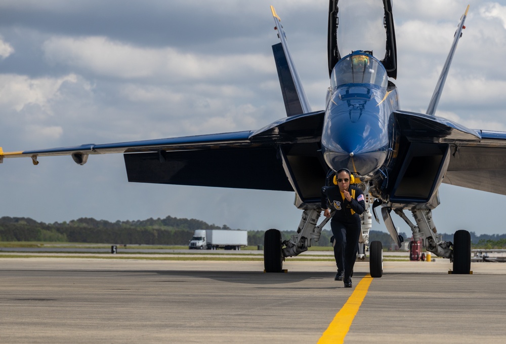 Local hero and media take flight with the Blue Angels