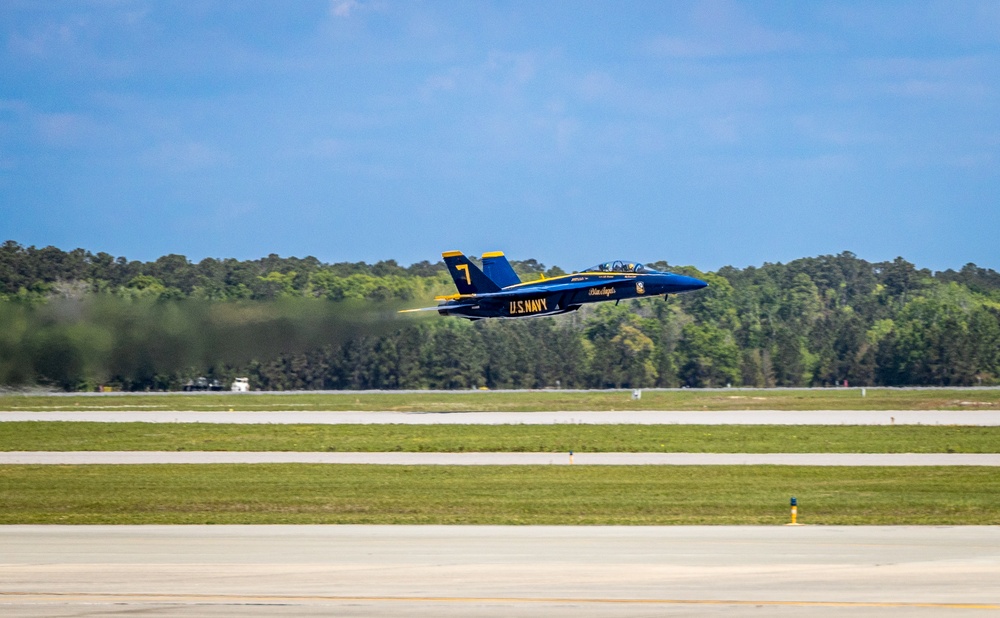 Local hero and media take flight with the Blue Angels