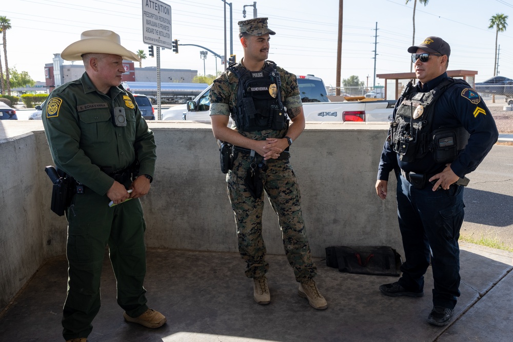 U.S. Border Patrol cross-training with military police officer from Marine Corps Air Station
