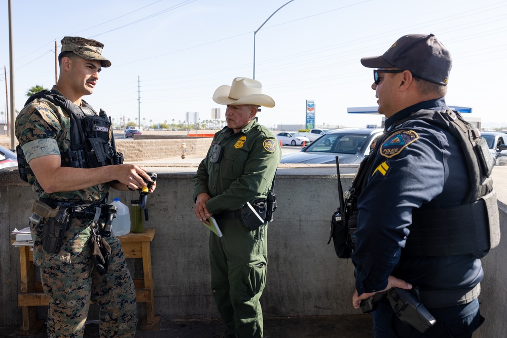 U.S. Border Patrol cross-training with military police officer from Marine Corps Air Station