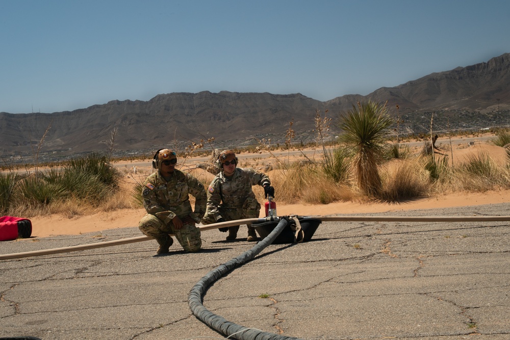 U.S. Soldiers train on forward arming and refueling point operations