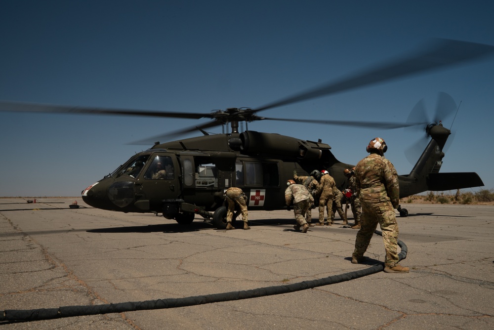 U.S. Soldiers train on forward arming and refueling point operations