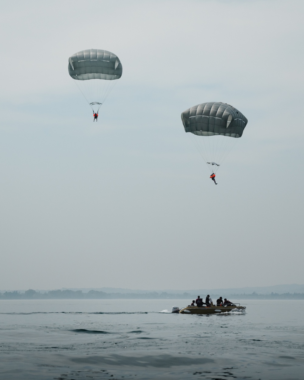Sky Soldiers Conduct Water Jump Over Lake Garda, Italy