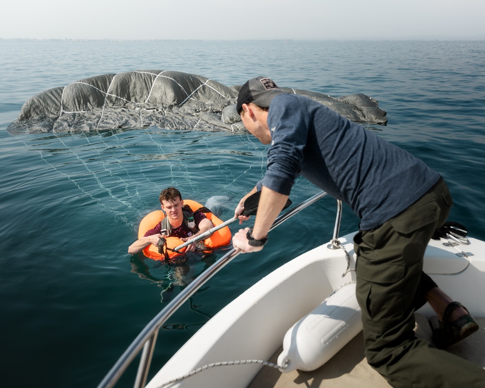 Sky Soldiers Conduct Water Jump Over Lake Garda, Italy