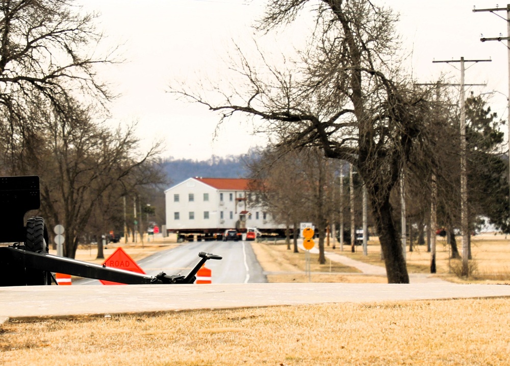 Contractors successfully move third of five World War II-era barracks at Fort McCoy