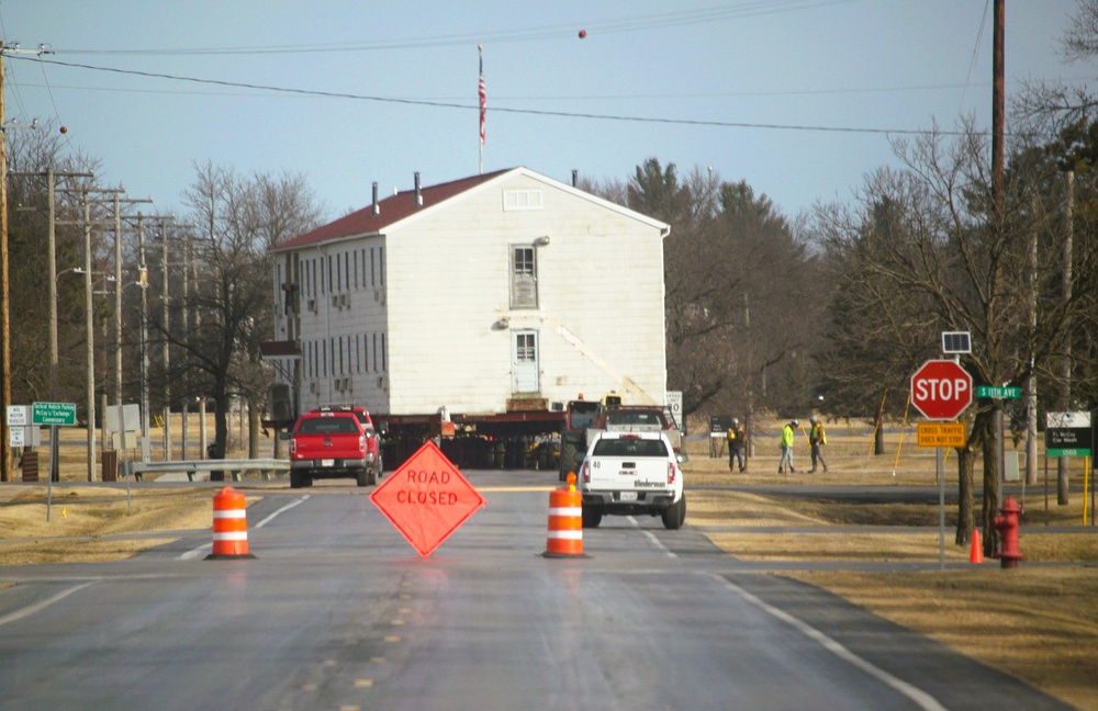 Contractors successfully move third of five World War II-era barracks at Fort McCoy