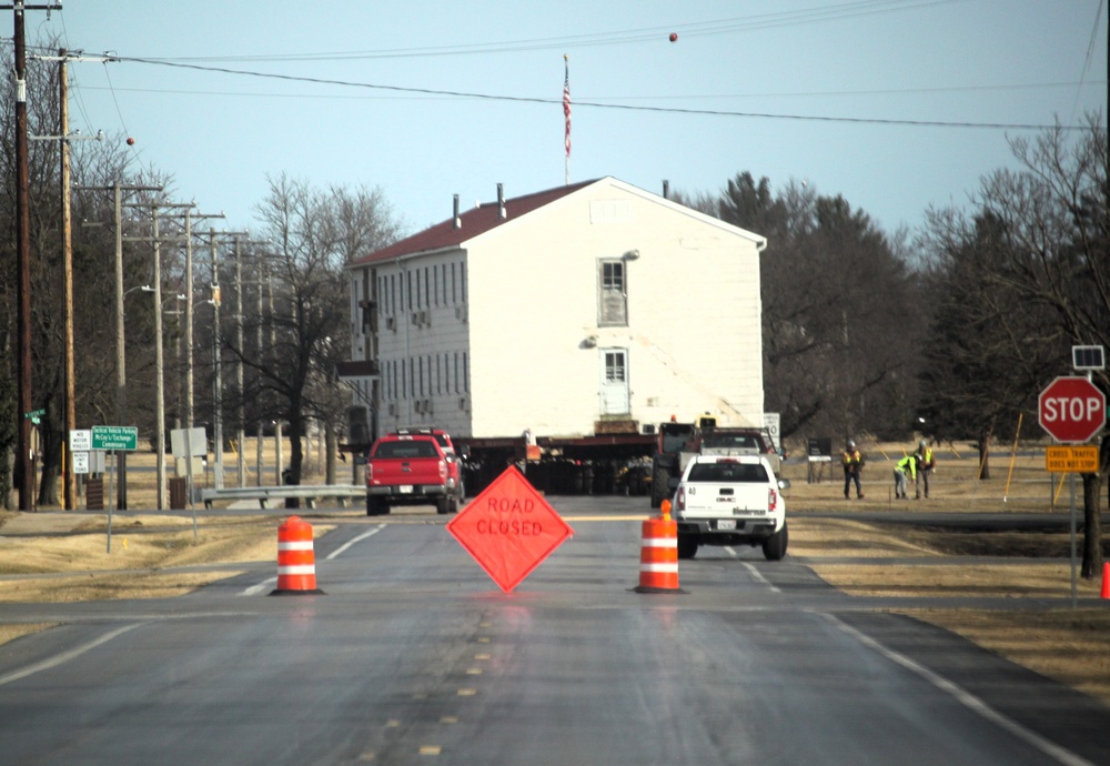 Contractors successfully move third of five World War II-era barracks at Fort McCoy