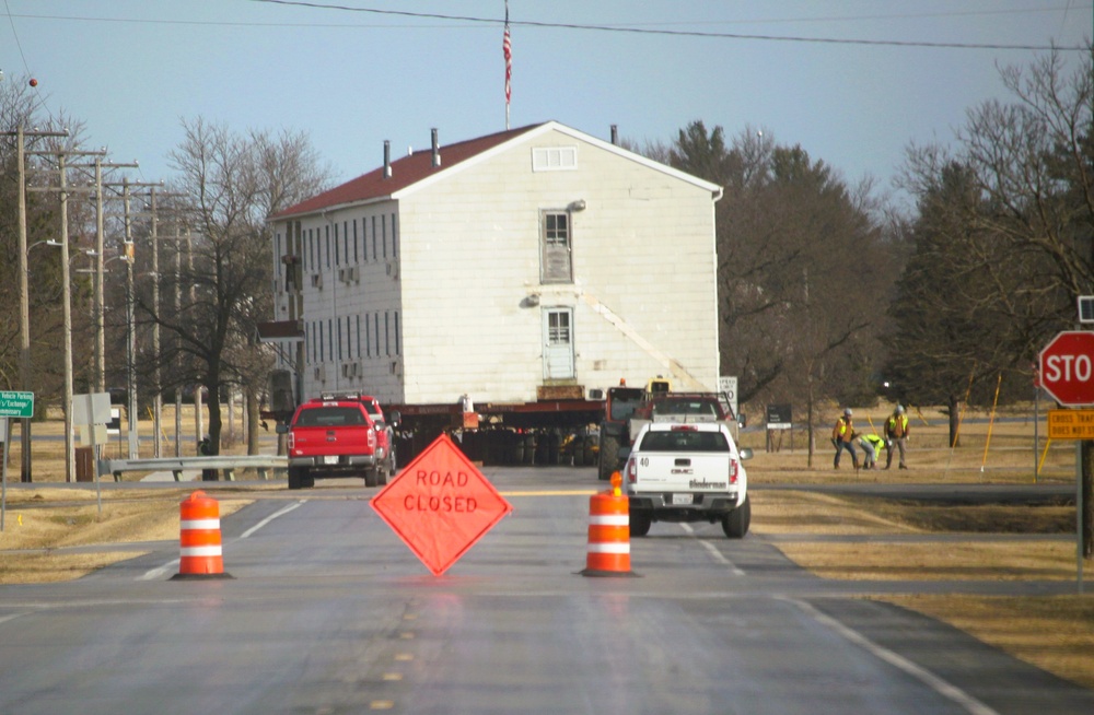 Contractors successfully move third of five World War II-era barracks at Fort McCoy
