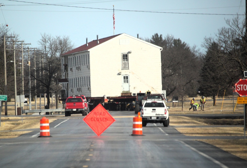Contractors successfully move third of five World War II-era barracks at Fort McCoy