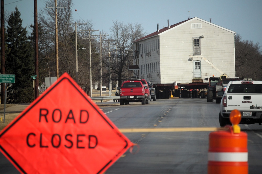 Contractors successfully move third of five World War II-era barracks at Fort McCoy