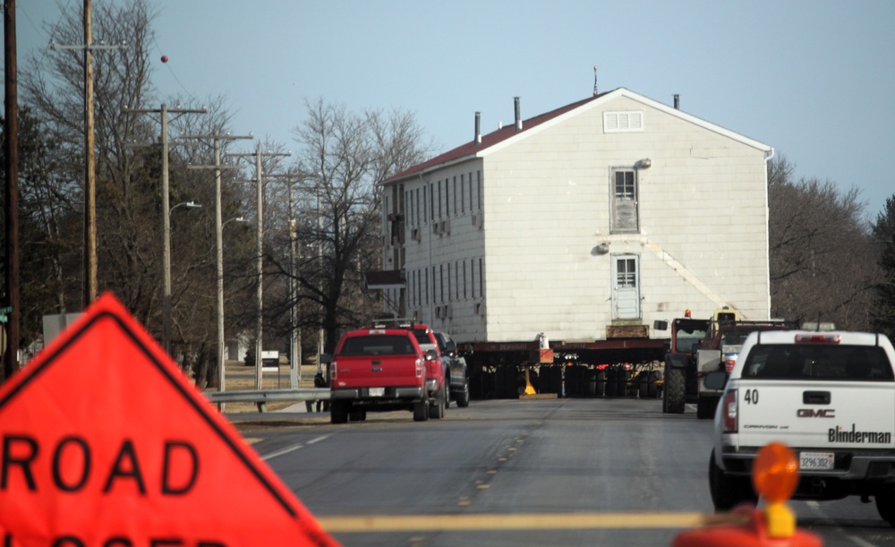 Contractors successfully move third of five World War II-era barracks at Fort McCoy