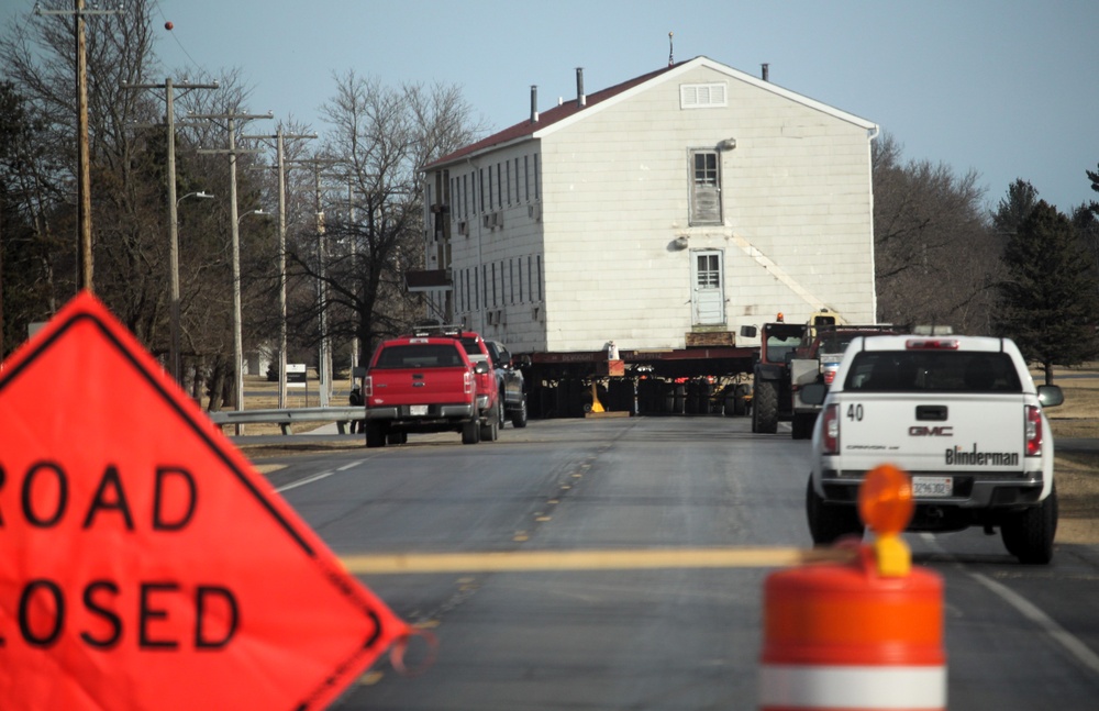 Contractors successfully move third of five World War II-era barracks at Fort McCoy