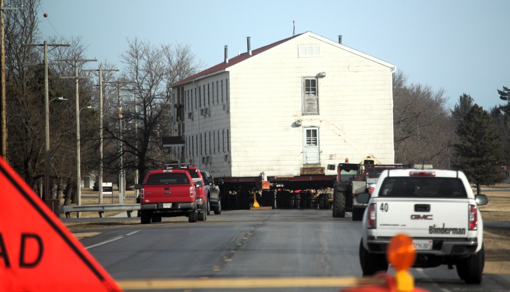 Contractors successfully move third of five World War II-era barracks at Fort McCoy