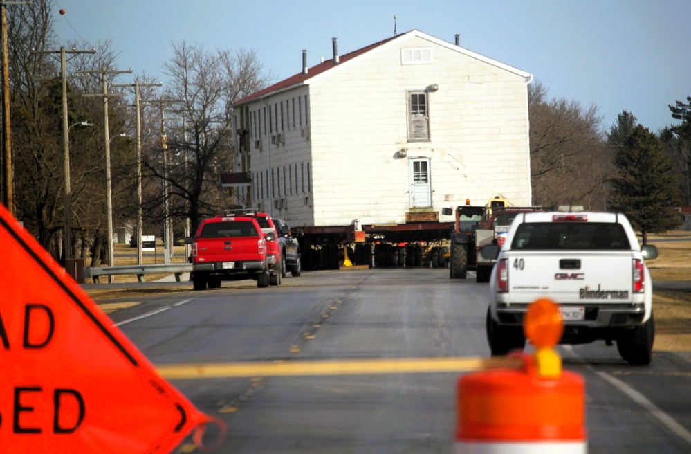 Contractors successfully move third of five World War II-era barracks at Fort McCoy