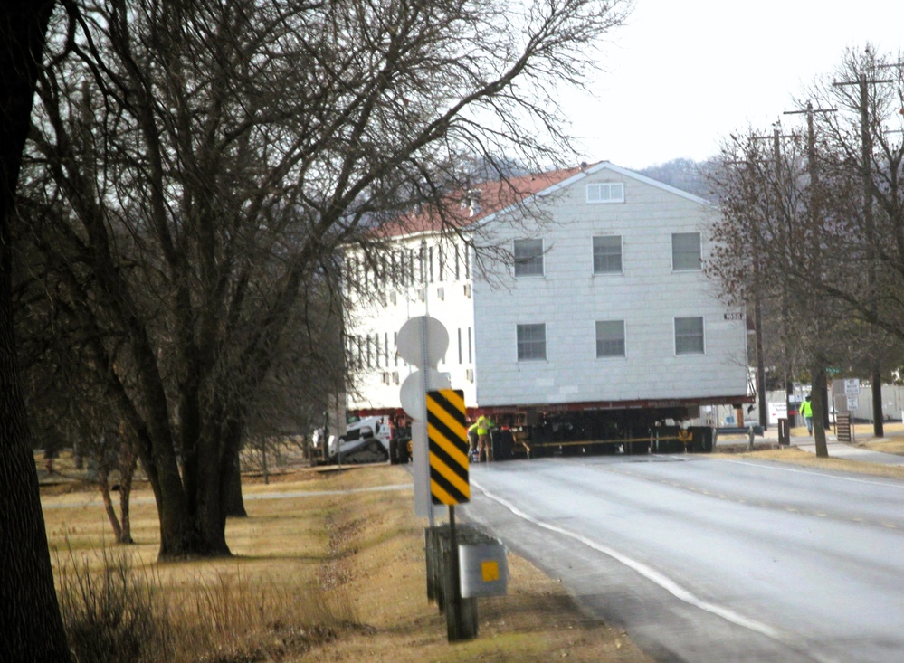 Contractors successfully move third of five World War II-era barracks at Fort McCoy