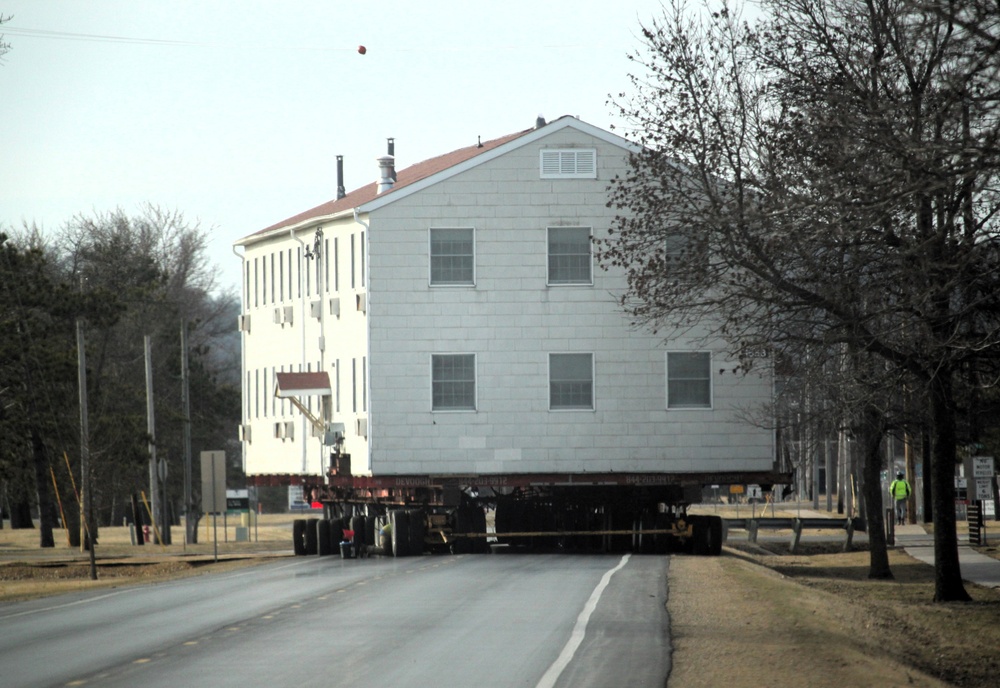 Contractors successfully move third of five World War II-era barracks at Fort McCoy
